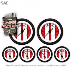 Aurora Instuments Gauge Face Overlay - Fiber Red Daytime Color/ Black Letter Color - 8351