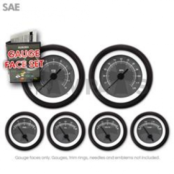 Aurora Instuments Gauge Face Overlay - Fiber Gray Daytime Color/ White Letter Color - 8307