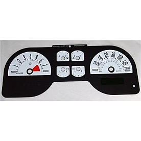 US Speedo Gauge Face Overlay - White Daytime Color/ Black Letter Color - MUS0860