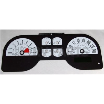 US Speedo Gauge Face Overlay - White Daytime Color/ Black Letter Color - MUS0860