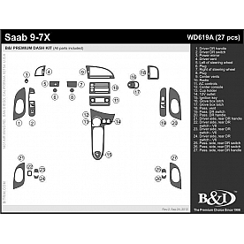 B & I Fender Dash Panel Trim WD619ASCD