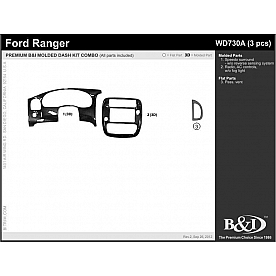 B & I Fender Dash Panel Trim WD730ADRW