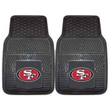 Fan Mat Floor Mat - Universal Fit Black Vinyl Set of 2 - 8902