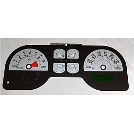 US Speedo Gauge Face Overlay - Silver Daytime Color/ Black Letter Color - MUS0862