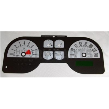 US Speedo Gauge Face Overlay - Silver Daytime Color/ Black Letter Color - MUS0862