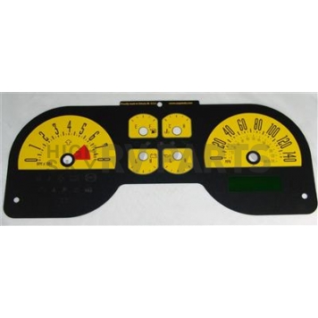 US Speedo Gauge Face Overlay - Yellow Daytime Color/ Black Letter Color - MUS0863