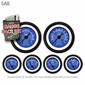 Aurora Instuments Gauge Face Overlay - Fiber Blue Daytime Color/ White Letter Color - 8309