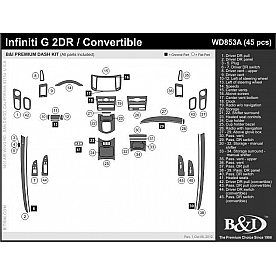 B & I Fender Dash Panel Trim WD853ACF1