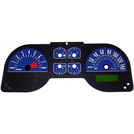 US Speedo Gauge Face Overlay - Blue Daytime Color/ White Letter Color - MUS0864