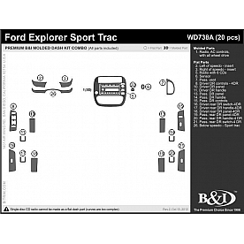 B & I Fender Dash Panel Trim WD738ASPS