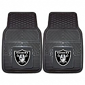 Fan Mat Floor Mat - Universal Fit Black Vinyl Set of 2 - 8774