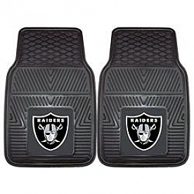 Fan Mat Floor Mat - Universal Fit Black Vinyl Set of 2 - 8774