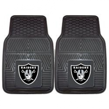 Fan Mat Floor Mat - Universal Fit Black Vinyl Set of 2 - 8774