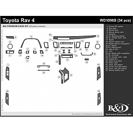 B & I Fender Dash Panel Trim WD1098BDET