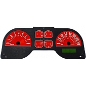 US Speedo Gauge Face Overlay - Red Daytime Color/ White Letter Color - MUS0865
