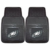 Fan Mat Floor Mat - Universal Fit Black Vinyl Set of 2 - 8771