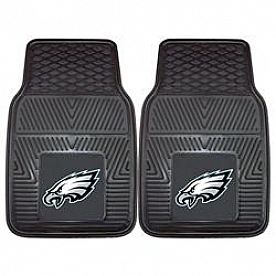 Fan Mat Floor Mat - Universal Fit Black Vinyl Set of 2 - 8771