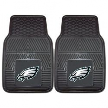 Fan Mat Floor Mat - Universal Fit Black Vinyl Set of 2 - 8771