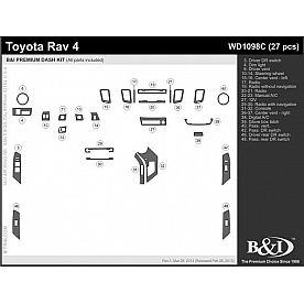 B & I Fender Dash Panel Trim WD1098CSDB