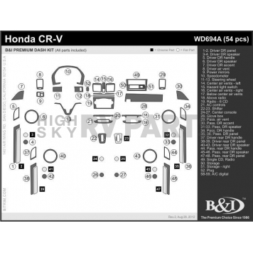 B & I Fender Dash Panel Trim WD694ASDB