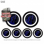 Aurora Instuments Gauge Face Overlay - Fiber Black Daytime Color/ Blue Letter Color - 8313