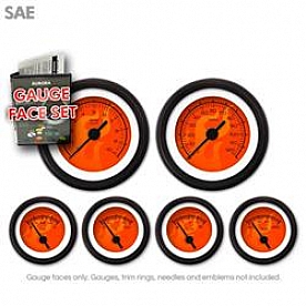 Aurora Instuments Gauge Face Overlay - Fiber Red Daytime Color/ Black Letter Color - 8315