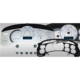 US Speedo Gauge Face Overlay - Silver Daytime Color/ Black Letter Color - PLK0232