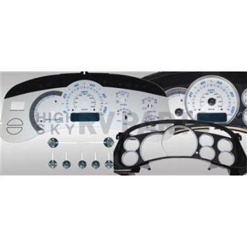 US Speedo Gauge Face Overlay - Silver Daytime Color/ Black Letter Color - PLK0232
