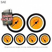 Aurora Instuments Gauge Face Overlay - Fiber Orange Daytime Color/ White Letter Color - 8317