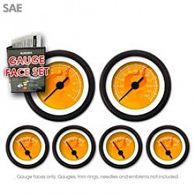 Aurora Instuments Gauge Face Overlay - Fiber Orange Daytime Color/ White Letter Color - 8317
