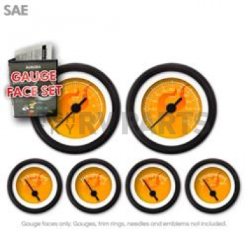 Aurora Instuments Gauge Face Overlay - Fiber Orange Daytime Color/ White Letter Color - 8317