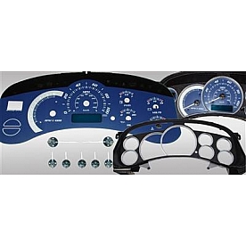 US Speedo Gauge Face Overlay - Blue Daytime Color/ White Letter Color - PLK0234