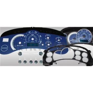 US Speedo Gauge Face Overlay - Blue Daytime Color/ White Letter Color - PLK0234