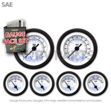 Aurora Instuments Gauge Face Overlay - Fiber White Daytime Color/ Black Letter Color - 8319