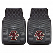 Fan Mat Floor Mat - Universal Fit Black Vinyl Set of 2 - 12782