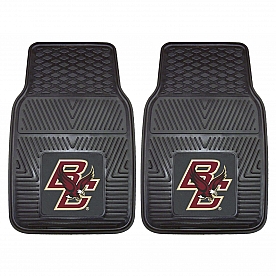 Fan Mat Floor Mat - Universal Fit Black Vinyl Set of 2 - 12782
