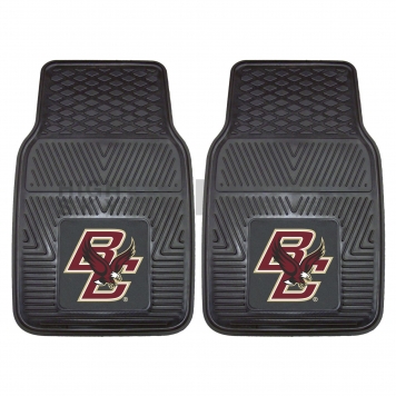 Fan Mat Floor Mat - Universal Fit Black Vinyl Set of 2 - 12782