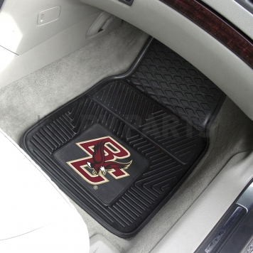 Fan Mat Floor Mat - Universal Fit Black Vinyl Set of 2 - 12782-1