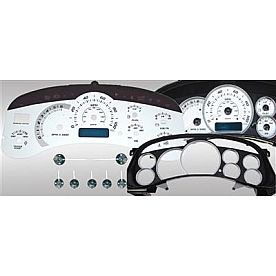 US Speedo Gauge Face Overlay - White Daytime Color/ Blue Letter Color - PLK0240