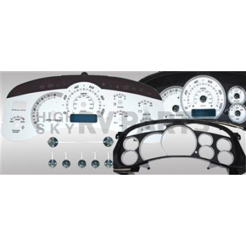US Speedo Gauge Face Overlay - White Daytime Color/ Blue Letter Color - PLK0240