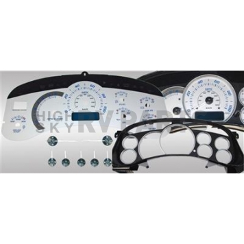 US Speedo Gauge Face Overlay - Silver Daytime Color/ Black Letter Color - PLK0242