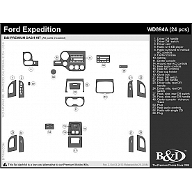B & I Fender Dash Panel Trim WD894ASDB