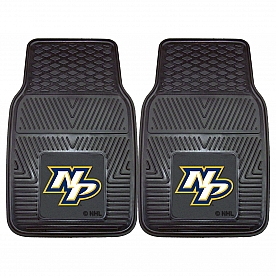 Fan Mat Floor Mat - Universal Fit Black Vinyl Set of 2 - 10585