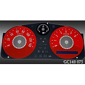 US Speedo Gauge Face Overlay - Red Daytime Color/ White Letter Color - GC140075