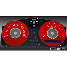 US Speedo Gauge Face Overlay - Red Daytime Color/ White Letter Color - GC140075