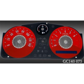 US Speedo Gauge Face Overlay - Red Daytime Color/ White Letter Color - GC140075