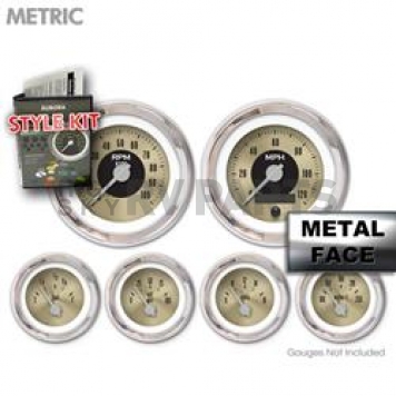 Aurora Instuments Gauge Face Overlay - Fiber Gold Daytime Color/ Black Letter Color - 6125