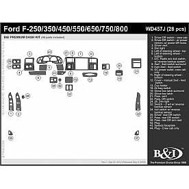 B & I Fender Dash Panel Trim WD457JDOX