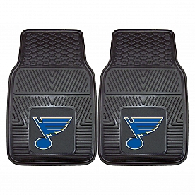 Fan Mat Floor Mat - Universal Fit Black Vinyl Set of 2 - 10596