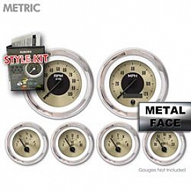 Aurora Instuments Gauge Face Overlay - Fiber Gold Daytime Color/ Black Letter Color - 6137